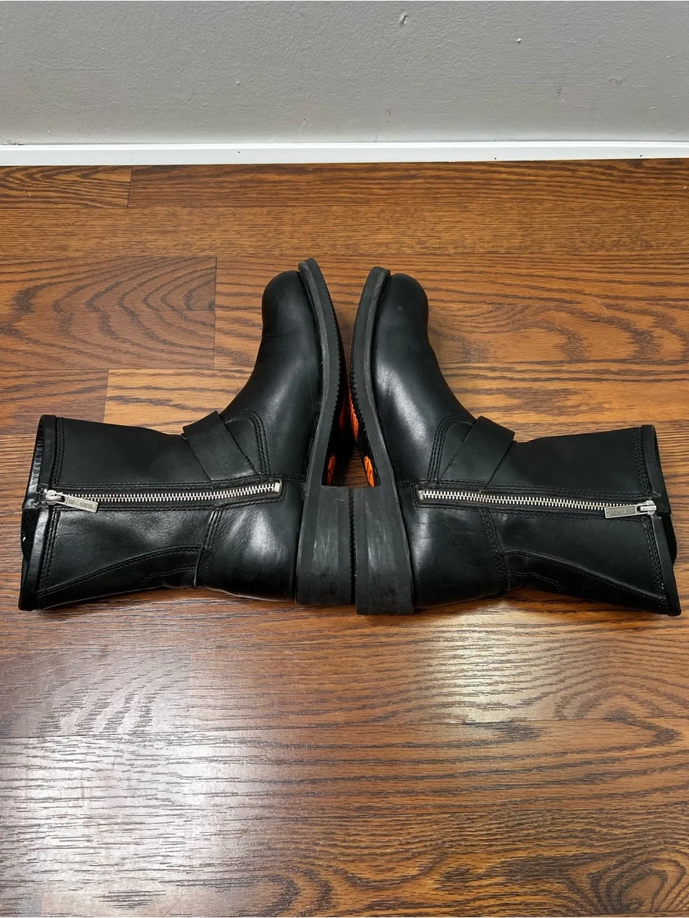 Harley-Davidson Black Leather Boots with Hog Embroidered design size Men’s 8
